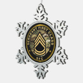 Stabsfeldwebel SFC Schneeflocken Zinn-Ornament (Rechts)