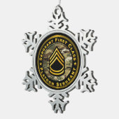 Stabsfeldwebel Zugführer Schneeflocken Zinn-Ornament (Rechts)