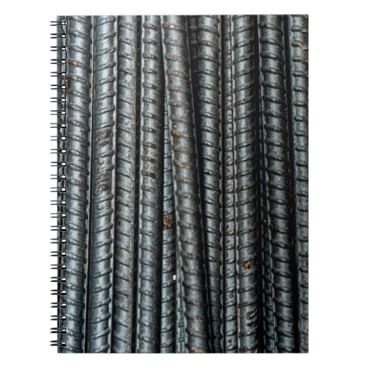 Stabstahl aus schwarzem Metall Notizblock (Vorderseite)