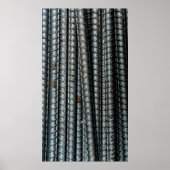 Stabstahl aus schwarzem Metall Poster (Vorne)