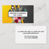 Stabstahl und Werkzeuge | Blumen | Hair Visitenkarte (Vorne/Hinten)