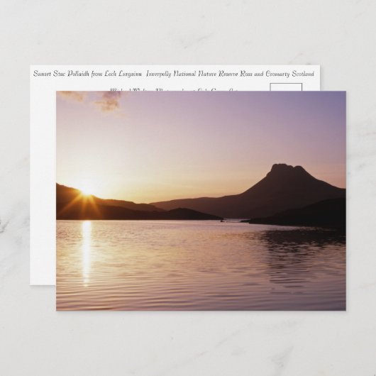 Stac Pollaidh Sonnenuntergang Schottland Postkarte (Vorne/Hinten)