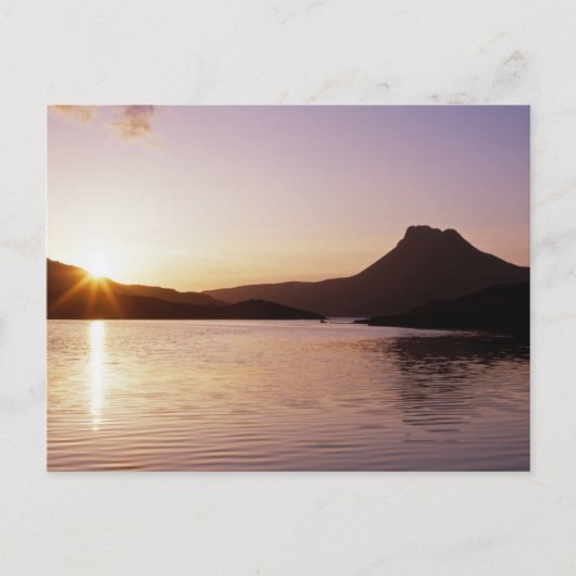 Stac Pollaidh Sonnenuntergang Schottland Postkarte (Vorderseite)