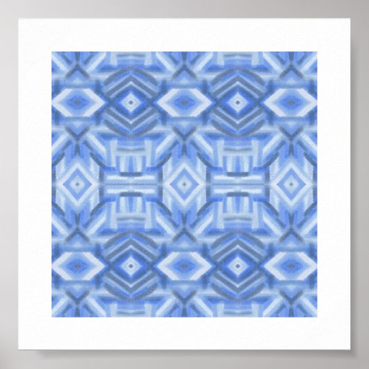 Staccato Blaue Abstrakte Weiche Pastellkunst Poster (Vorne)