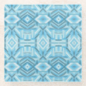 Staccato Hellblau Abstrakte Weiche Pastellkunst Glasuntersetzer (Vorderseite)