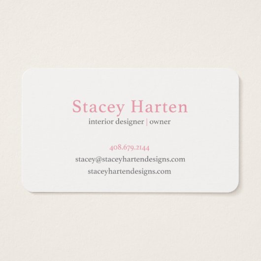 Stacey Harten Designs Business Card (Rückseite)
