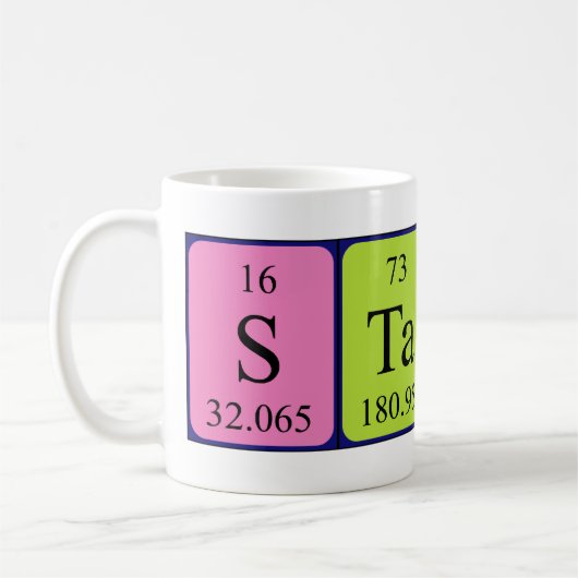 Stacey Namen-Tasse periodischer Tabelle Kaffeetasse (Links)