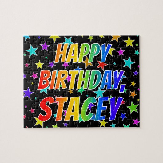 "STACEY" Vorname, Spaß "GLÜCKLICHER GEBURTSTAG" Puzzle (Horizontal)