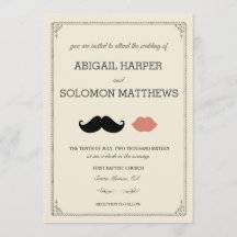 Stache + Kuss — Mustache & Lips Einladung Hochzeit