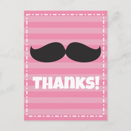 Stache Pink Postkarte (Vorderseite)