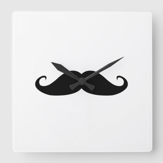 Stache Zeit Quadratische Wanduhr (Vorderseite)
