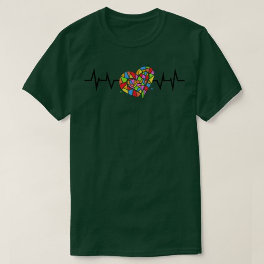Stached Glas Heartbeat T-Shirt (Design vorne)