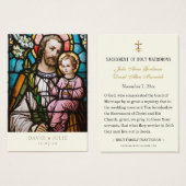 Stached Glass Katholic St. Joseph Wedding Gebet (Vorne & Hinten)