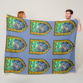 Stached Glass Kraken Fleecedecke