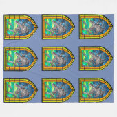 Stached Glass Kraken Fleecedecke (Vorderseite (Horizontal))