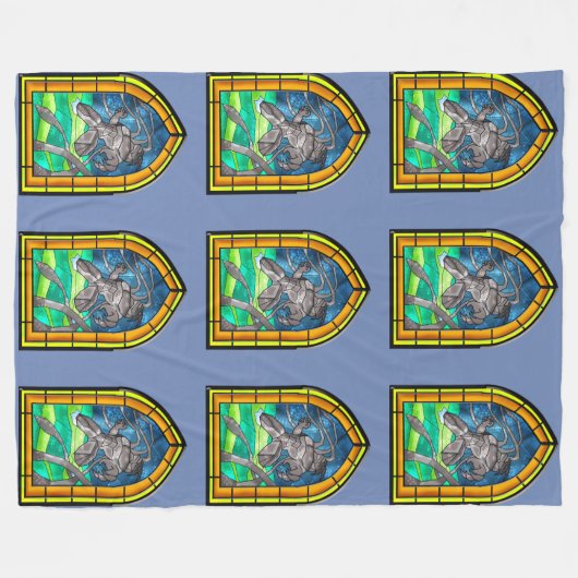 Stached Glass Kraken Fleecedecke (Vorderseite (Horizontal))