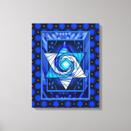 Stached Glass Magen David Quilt Leinwanddruck