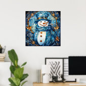 Stached Glass Snowman Poster (Heimbüro)