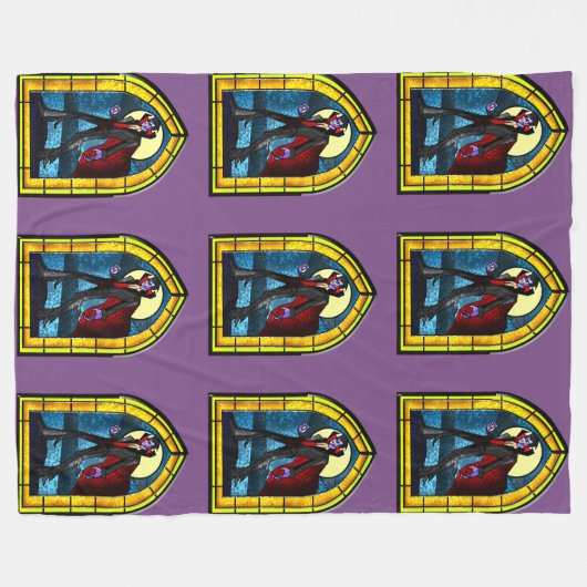 Stached Glass Vampire Fleecedecke (Vorderseite (Horizontal))
