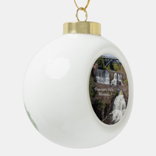 Stachelbeere oder Schneeflockenschmuck Keramik Kugel-Ornament (Links)