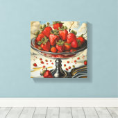 Stachelbeeren auf Silberplatter Leinwanddruck (Insitu (Holzboden))