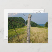 Stacheldraht Fencepost Postkarte (Vorne/Hinten)