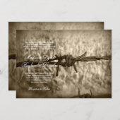 Stacheldraht-Land-Western-Hochzeits-Einladungen Einladung (Vorne/Hinten)