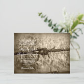 Stacheldraht-Land-Western-Hochzeits-Einladungen Einladung (Stehend Vorderseite)