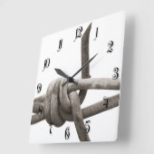Stacheldraht Quadratische Wanduhr (Winkel)