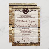 Stacheldraht-rustikale Hochzeits-Hufeiseneinladung Einladung (Vorne/Hinten)