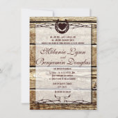 Stacheldraht-rustikale Hochzeits-Hufeiseneinladung Einladung (Vorderseite)