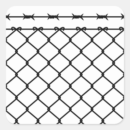 Stacheldraht-Silhouette Quadratischer Aufkleber (Vorderseite)