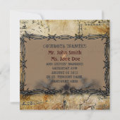 Stacheldraht Western Hochzeit Ankündigung (Rückseite)