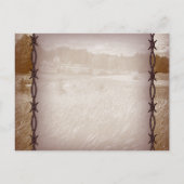 Stacheldraht Western Hochzeit Save the Date Ankündigungspostkarte (Rückseite)