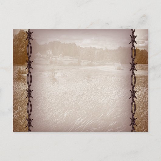 Stacheldraht Western Hochzeit Save the Date Ankündigungspostkarte (Rückseite)