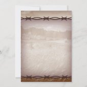 Stacheldraht-Westernhochzeits-Probenabendessen Einladung (Rückseite)