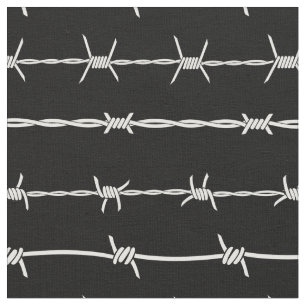Stacheldrahtzaun aus Metall Schwarz-weiß moderne Stoff