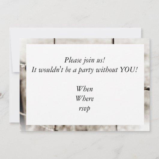 Stacheldrahtzäunung (Sepia) Einladung (Rückseite)