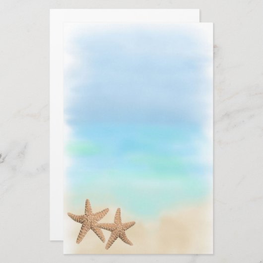 Stachelfisch auf dem Schreibtisch am Strand Briefpapier (Vorne/Hinten)