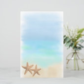 Stachelfisch auf dem Schreibtisch am Strand Briefpapier (Stehend Vorderseite)