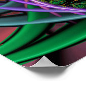 Stachelige Spiralwirbel-Abstrakt-Blumen-Fraktal-Ku Poster (Ecke)