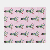 Stacheliger Kaktus mit Blumen Fleecedecke (Vorderseite (Horizontal))