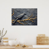 Stachelraven in Basrelief auf Tonschiefer Poster (Küche)