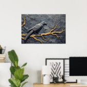 Stachelraven in Basrelief auf Tonschiefer Poster (Heimbüro)