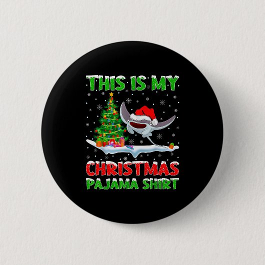 Stachelrochen Fisch Weihnachtsbaum Lichter Das Ist Button (Vorderseite)