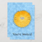 Stachelschwein-Fische Einladung (Vorne/Hinten)