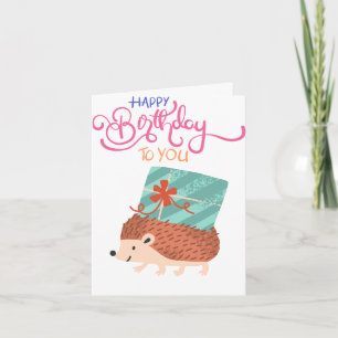 Stachelschwein Geburtstag Hell und Niedlich Karte