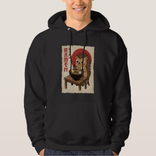 Stachelschwein isst japanische Ramen-Nudeln Anime- Hoodie