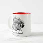 Stachelschwein ist mein Geisttier. Fragen Sie mich Zweifarbige Tasse (Vorderseite Links)