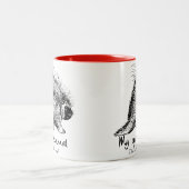 Stachelschwein ist mein Geisttier. Fragen Sie mich Zweifarbige Tasse (Mittel)
